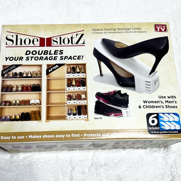 Shoe Slotz Other - NEW Shoe Slotz Space Saving Shoe Storage Closet Organizer 6 Pieces